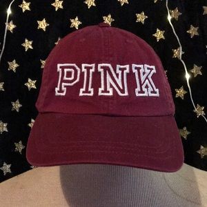 Victoria secret pink maroon snapback baseball cap